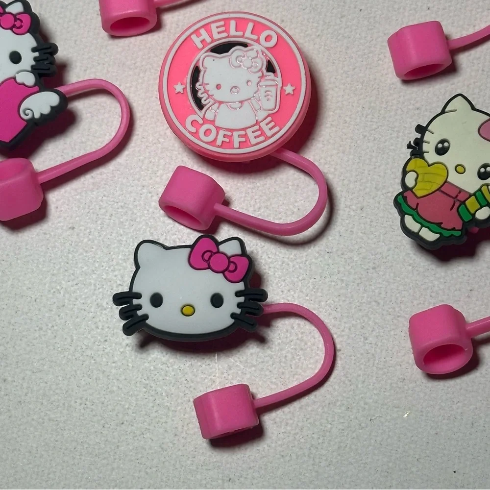 NEW BOUTIQUE SANRIO HELLO KITTY 8 Cute Design Straw Topper Stanley Tumblers